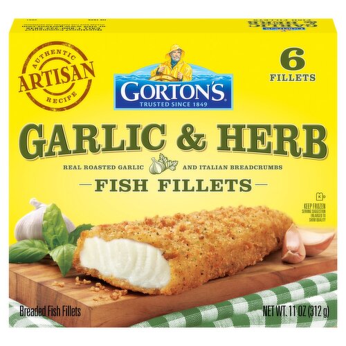 Gorton's Garlic & Herb Breaded Fish Fillets, 6 count, 11 oz