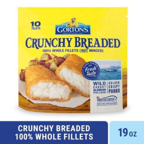 Gorton's Crunchy Breaded Fish Fillets, 10 count, 19 oz
