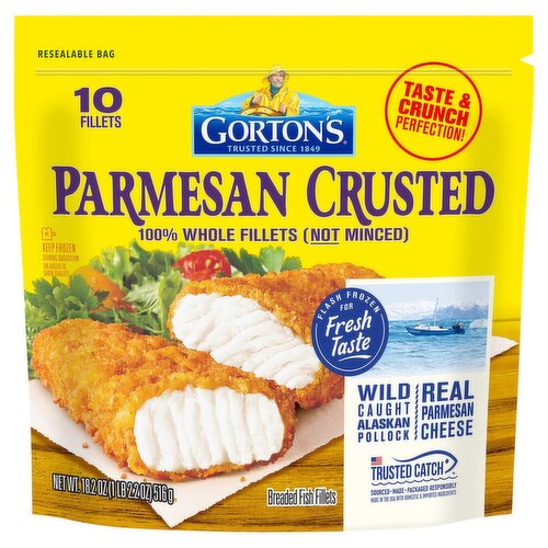 Gorton's Parmesan Crusted Breaded Fish Fillets, 10 count, 18.2 oz