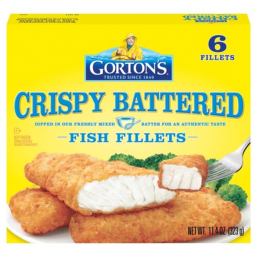 Gorton's Crispy Battered Fish Fillets, 6 count, 11.4 oz