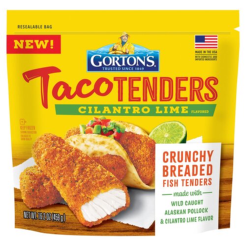 Gorton's Cilantro Lime Flavored Crunchy Breaded Fish Taco Tenders, 16.2 oz