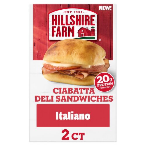 Hillshire Farm Italiano Ciabatta Deli Sandwiches, 5.05 oz, 2 count