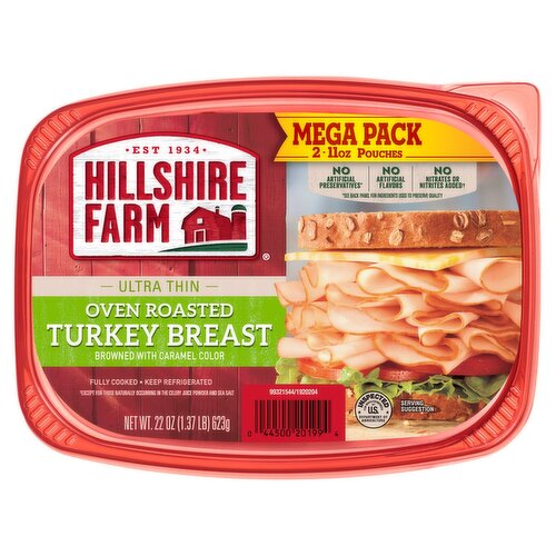 Hillshire Farm Ultra Thin Over Roasted Turkey Breast Mega Pack, 2 count, 11 oz