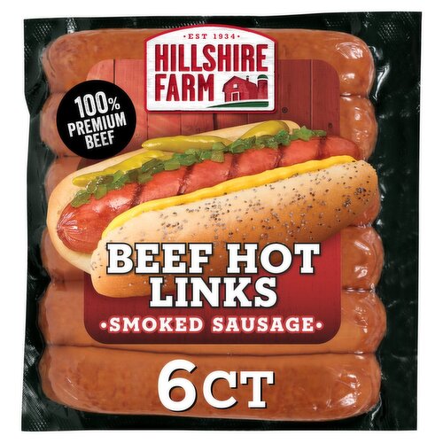 Hillshire Farm Beef Hot Links Smoked Sausage, 12 oz