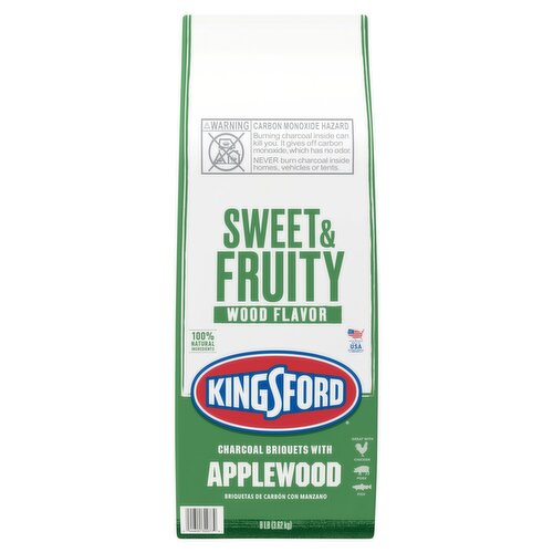 Kingsford Sweet & Fruity Wood Flavor Charcoal Briquets with Applewood, 8 lb