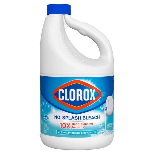 Clorox Splash-Less Bleach, Clean Linen, 77 Ounce Bottle (Package May Vary)