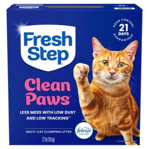 Fresh Step Clean Paws Multi-Cat Clumping Litter, 22 lb