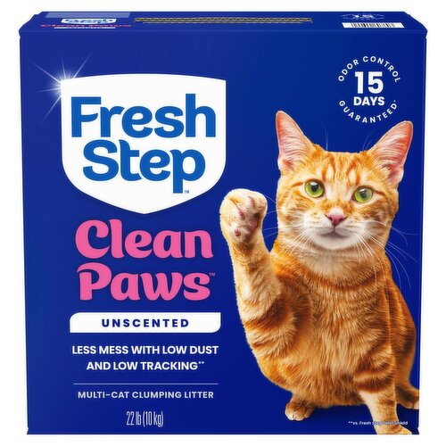 Fresh Step Clean Paws Unscented Multi-Cat Clumping Litter, 22 lb