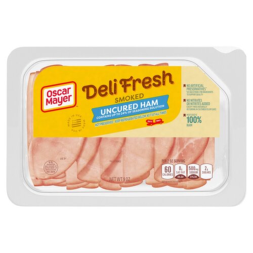 Oscar Mayer Deli Fresh Smoked Uncured Ham, 9 oz