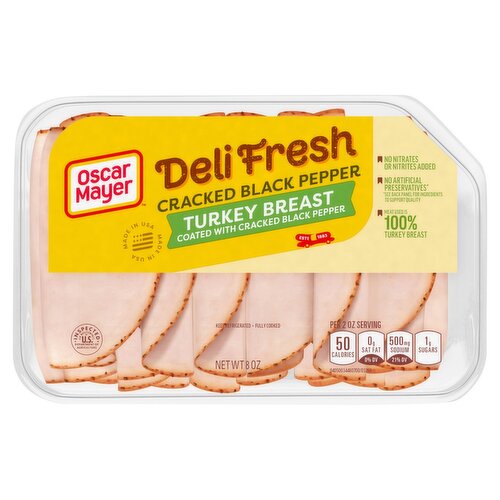 Oscar Mayer Deli Fresh Cracked Black Pepper Turkey Breast, 8 oz