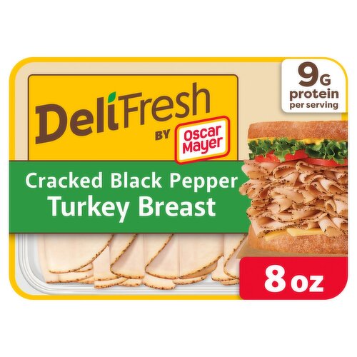 Oscar Mayer Deli Fresh Cracked Black Pepper Turkey Breast, 8 oz