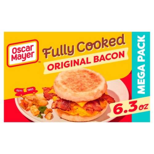 Oscar Mayer Naturally Hardwood Smoked Fully Cooked Original Bacon Mega Pack, 6.3 oz