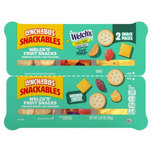 Lunchables Snackables Welch's Mixed Cheddar Cheese, Mini Crackers Fruit Snacks, 2 Count, 3.81 oz
