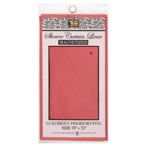 Better Home Red Magnetized Shower Curtain Liner