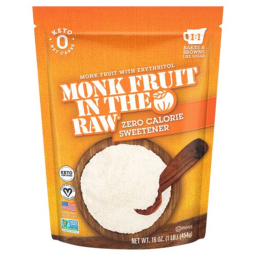 Monk Fruit In The Raw Zero Calorie Sweetener, 16 oz