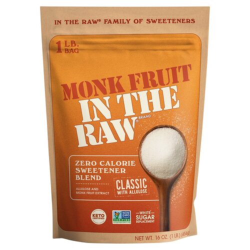 Monk Fruit In The Raw Classic Zero Calorie Sweetener Blend, 16 oz
