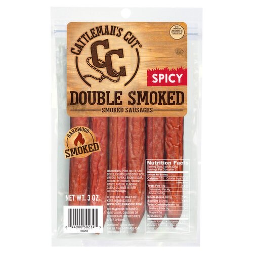 Cattleman's Cut Spicy Double Smoked Sausages, 3 oz