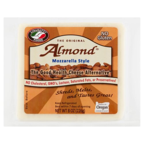 Lisanatti Foods The Original Almond Mozzarella Style Cheese Alternative, 8 oz