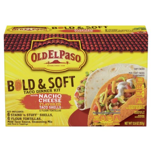 Old El Paso Bold & Soft Taco Dinner Kit, 12 count, 12.6 oz