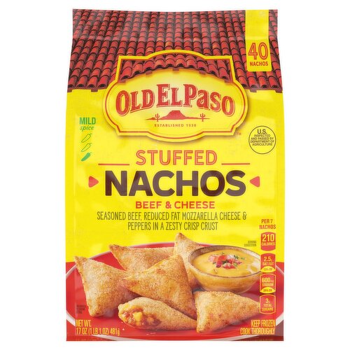 Old El Paso Beef & Cheese Stuffed Nachos, 40 count, 17 oz