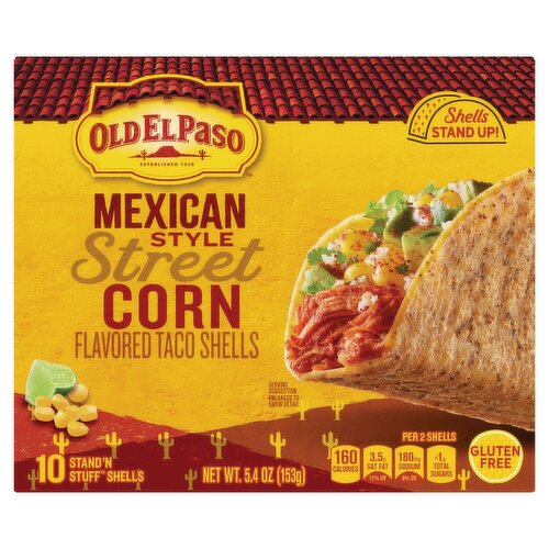 Old El Paso Mexican Style Street Corn Flavored Taco Shells, 10 count, 5.4 oz