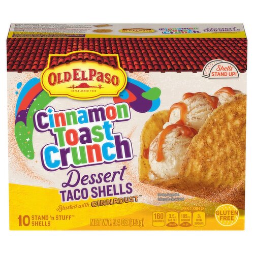 Old El Paso Cinnamon Toast Crunch Dessert Stand 'n Stuff Taco Shells, 10 count, 5.4 oz