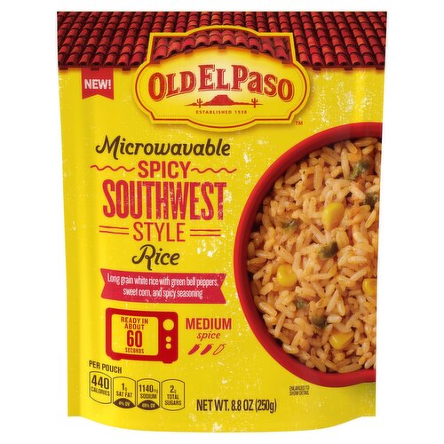 Old El Paso Microwavable Spicy Southwest Style Rice, 8.8 oz