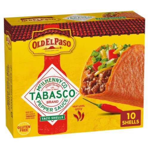Old El Paso Tabasco Mcllhenny Co. Pepper Sauce Flavored Taco Shells, 10 count, 5.4 oz