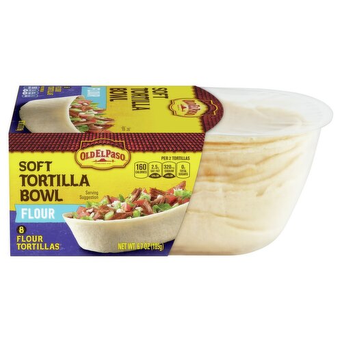 Old El Paso Soft Flour Tortilla Bowl, 8 count, 6.7 oz