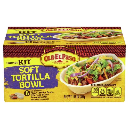 Old El Paso Soft Tortilla Bowl Dinner Kit, 10.9 oz