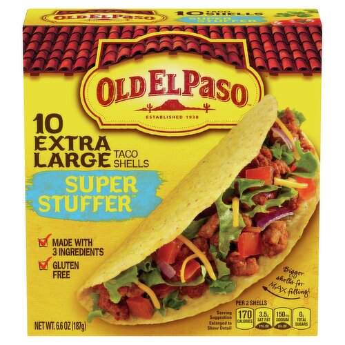 Old El Paso Super Stuffer Extra Large Taco Shells, 10 count, 6.6 oz