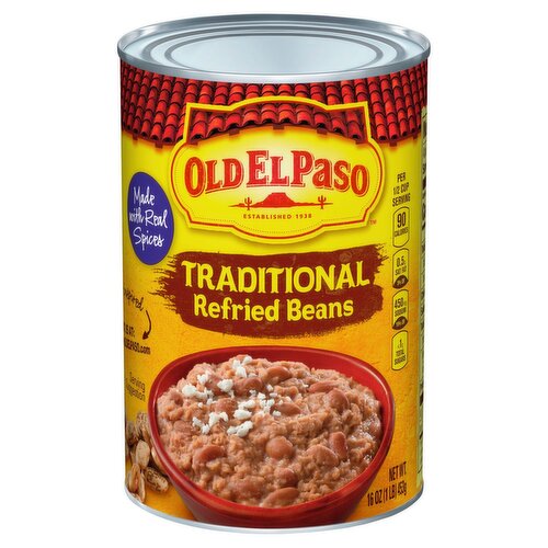 Old El Paso Traditional Refried Beans, 16 oz