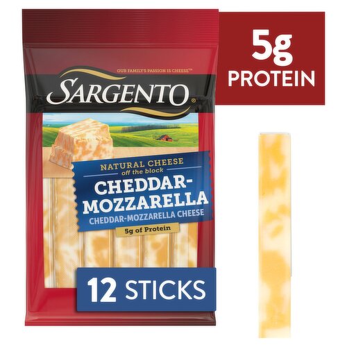 Sargento Cheddar-Mozzarella Natural Cheese Snacks, 0.75 oz, 12 count