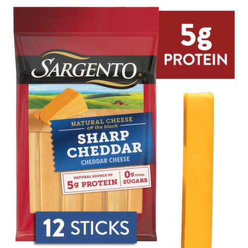 Sargento Sharp Cheddar Natural Cheese Snacks, 0.75 oz, 12 count