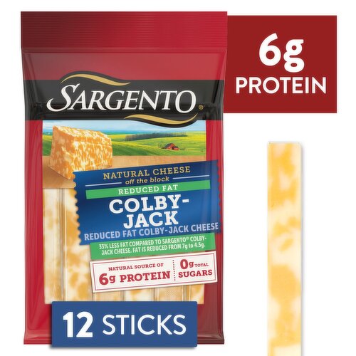 Sargento Reduced Fat Colby-Jack Natural Cheese Snacks, 0.75 oz, 12 count