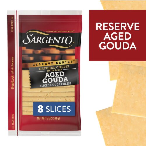 Sargento Reserve Series Sliced Aged White Cheddar Cheese, 10 count, 7 oz