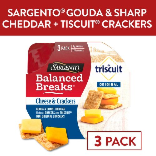 Sargento Balanced Breaks Triscuit Original Cheese & Crackers Snacks, 1.5 oz, 3 count