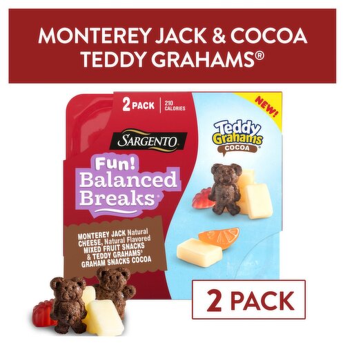 Sargento Fun! Balanced Breaks Teddy Grahams Cocoa Snacks, 2 oz, 2 count