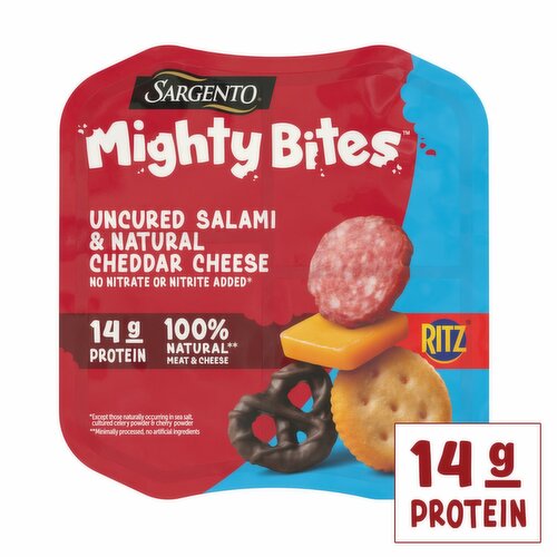 Sargento Mighty Bites Ritz Uncured Salami & Natural Cheddar Cheese Snacks, 2.8 oz