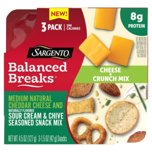 Sargento Balanced Breaks Cheese + Crunch Mix, 1.5 oz, 3 count