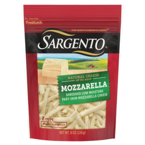 Sargento Traditional Cut Shredded Mozzarella Natural Cheese, 8 oz