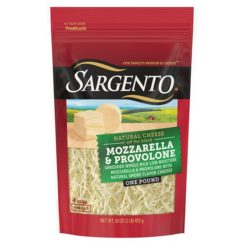 Sargento Fine Cut Mozzarella & Provolone Natural Cheese, 16 oz