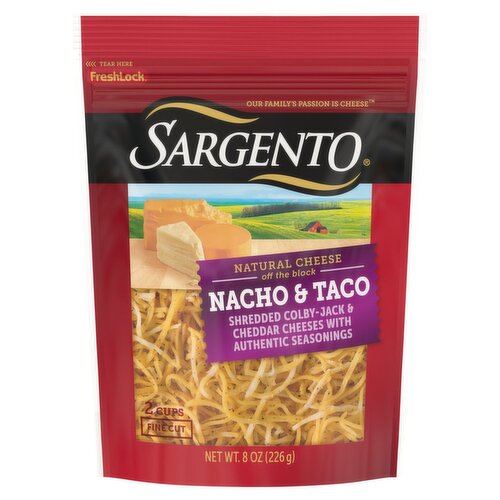 Sargento Nacho & Taco Natural Cheese, 8 oz