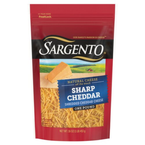 Sargento Fine Cut Sharp Cheddar Cheese, 8 oz