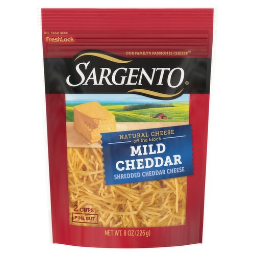 Sargento Shredded Mild Cheddar Cheese, 8 oz