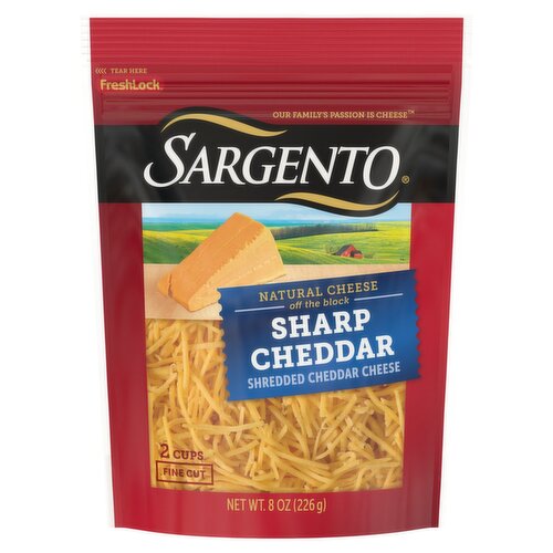 Sargento Sharp Shredded Cheddar Natural Cheese, 8 oz