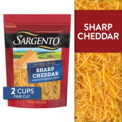 Sargento Sharp Shredded Cheddar Natural Cheese, 8 oz