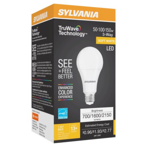 Sylvania TruWave Technology LED 3-Way Soft White A21 Bulb