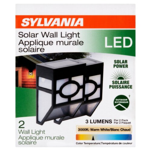 Sylvania LED Solar Wall Lights, 2 count