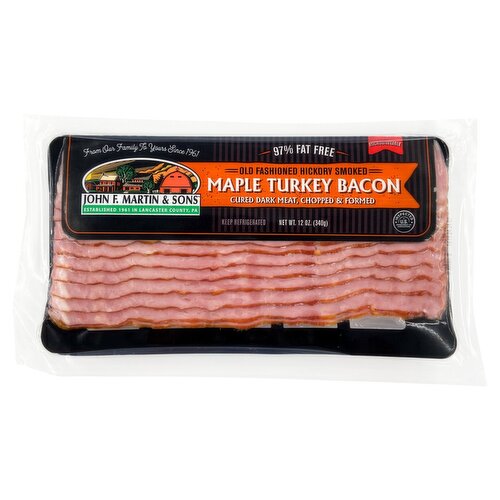 John F. Martin & Sons Maple Turkey Bacon, 12 oz